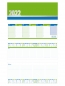 Preview: Tischkalender 2022 Grün-Blau