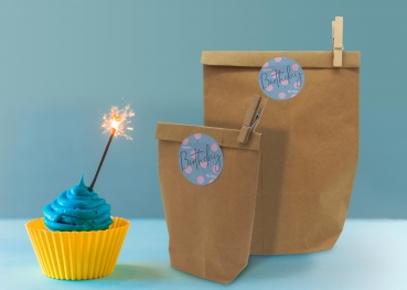 24 Geschenkaufkleber Geburtstag blau