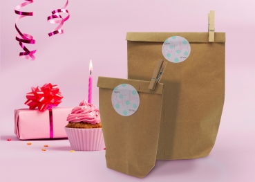 24 Geschenkaufkleber Geburtstag rosa