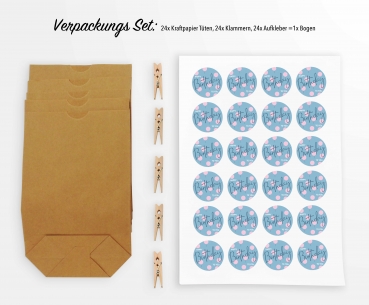 24 Geschenkaufkleber Geburtstag blau