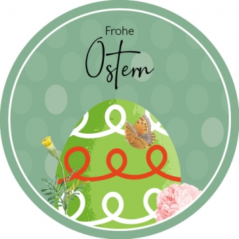 24 Geschenkaufkleber Frohe Ostern grün