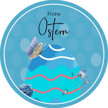 24 Geschenkaufkleber Frohe Ostern blau