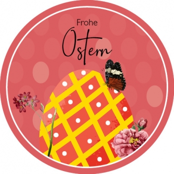24 Geschenkaufkleber Frohe Ostern rot