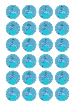 24 Geschenkaufkleber Frohe Ostern blau