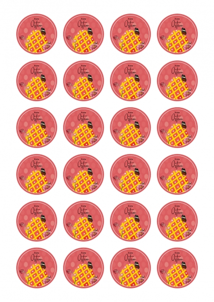 24 Geschenkaufkleber Frohe Ostern rot