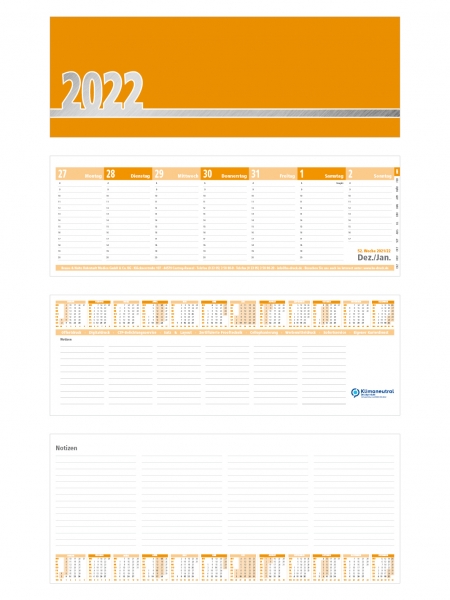 Tischkalender 2022 Orange